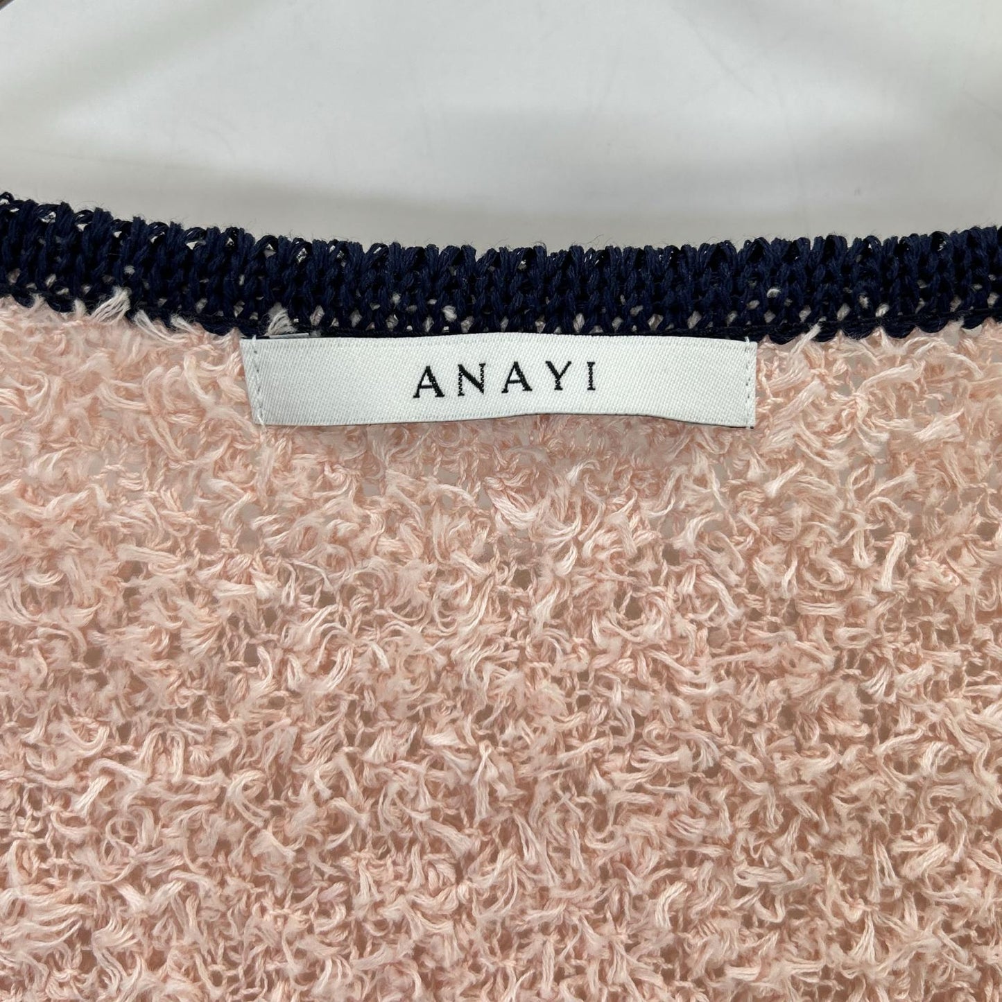 ANAYI アナイ 25年 ピンク GIMAフェザーバイカラー カーディガン トップス