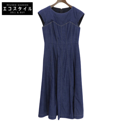 ANAYI Denim-look flared dress, women's, navy, 36, made in 2024, dress