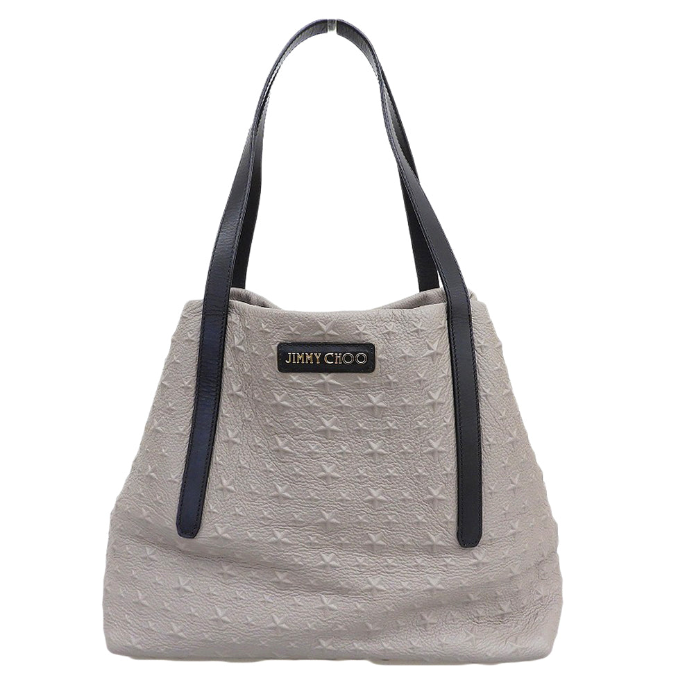 JIMMY CHOO ジミーチュウ 美品 ピムリコ レザーバッグ トートバッグ レディース グレージュ トートバッグ