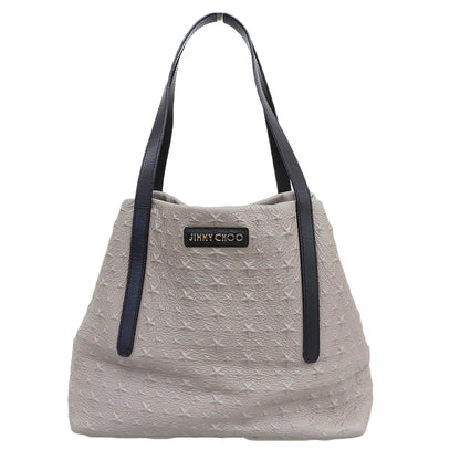 JIMMY CHOO ジミーチュウ 美品 ピムリコ レザーバッグ トートバッグ レディース グレージュ トートバッグ