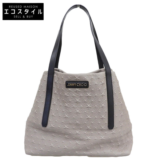 JIMMY CHOO ジミーチュウ 美品 ピムリコ レザーバッグ トートバッグ レディース グレージュ トートバッグ