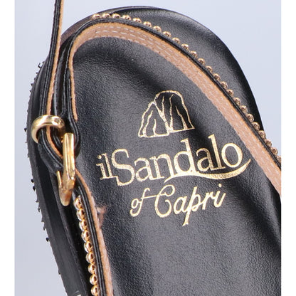 il Sandalo of Capri イルサンダロオブカプリ ブラック×ゴールド スパンコールサンダル シューズ