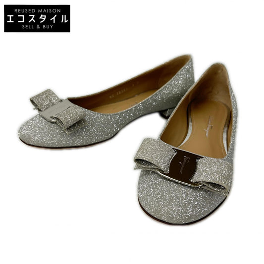 Salvatore Ferragamo サルヴァトーレフェラガモ 38251 ラメグリッターヴァラリボン パンプス シューズ
