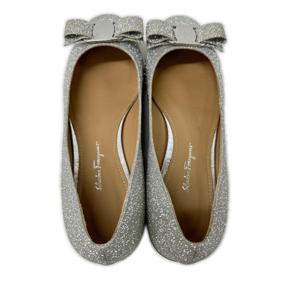 Salvatore Ferragamo サルヴァトーレフェラガモ 38251 ラメグリッターヴァラリボン パンプス シューズ