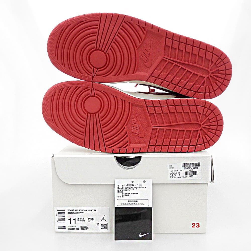 NIKE Nike Unused Air Jordan 1 Mid SE Shoes Women's Red × White 28.5cm HJ9337-106 Shoes