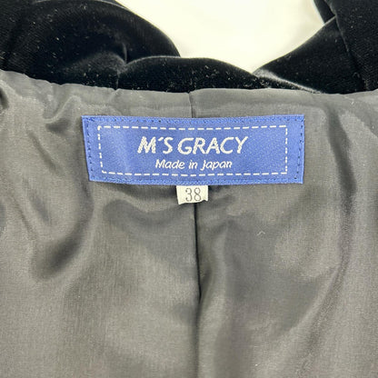 M'S GRACY エムズグレイシー TD-114515 ブラック ベロア フレアネック ジャケット ジャケット