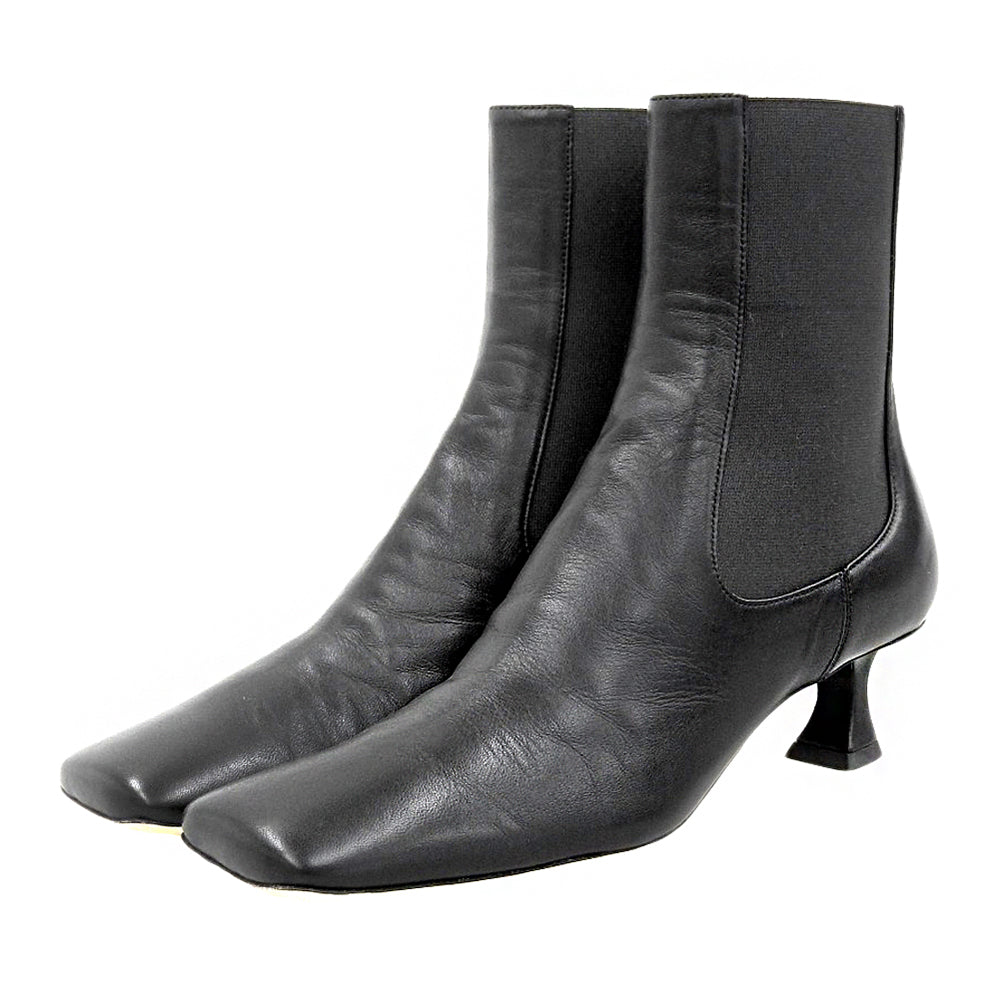 Proenza Schouler プロエンザスクーラー スクエアトゥ サイドゴア ヒールブーツ レディース ブラック 36 PS35042A シューズ