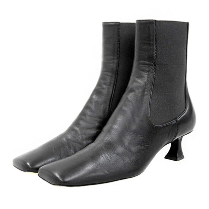 Proenza Schouler プロエンザスクーラー スクエアトゥ サイドゴア ヒールブーツ レディース ブラック 36 PS35042A シューズ