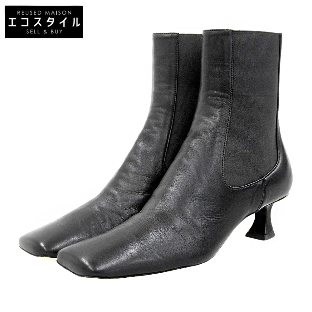 Proenza Schouler プロエンザスクーラー スクエアトゥ サイドゴア ヒールブーツ レディース ブラック 36 PS35042A シューズ