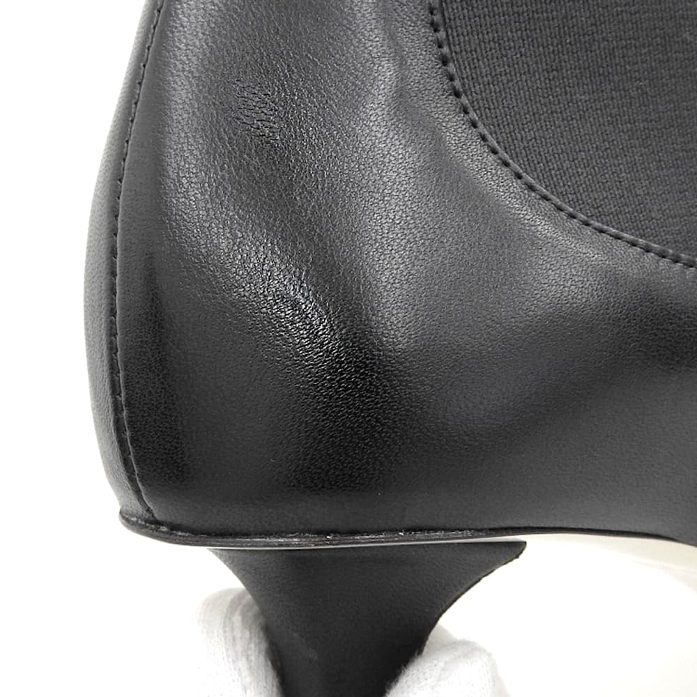 Proenza Schouler プロエンザスクーラー スクエアトゥ サイドゴア ヒールブーツ レディース ブラック 36 PS35042A シューズ