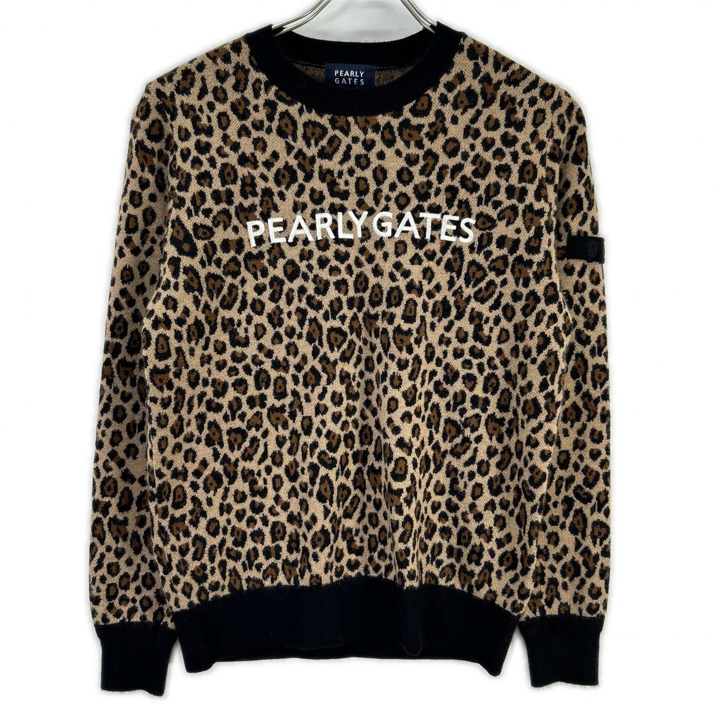 PEARLY GATES パーリーゲイツ ブラウン カシミア レオパード ニット トップス