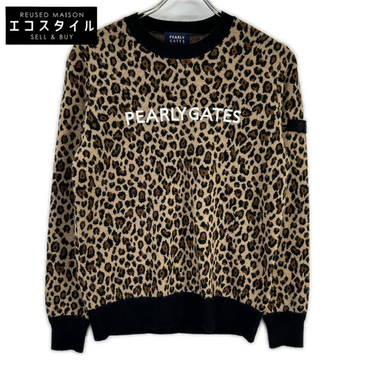 PEARLY GATES パーリーゲイツ ブラウン カシミア レオパード ニット トップス