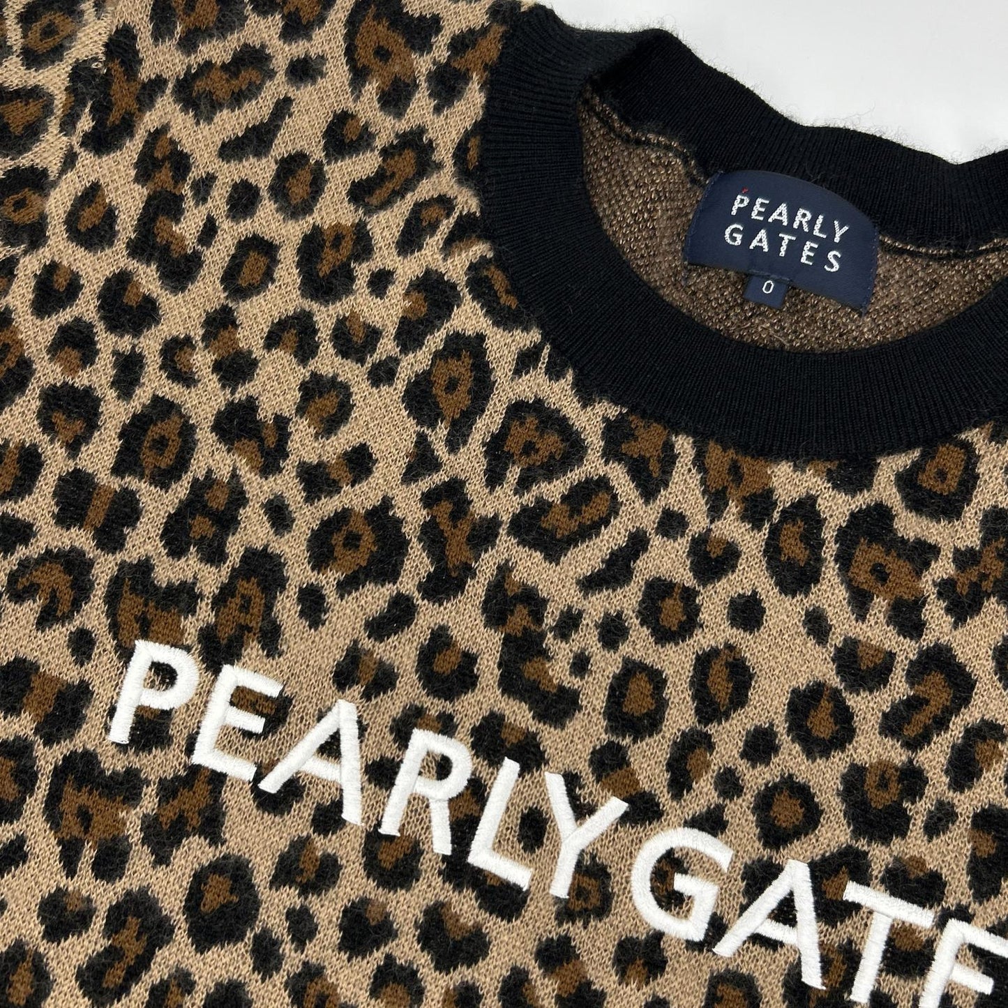 PEARLY GATES パーリーゲイツ ブラウン カシミア レオパード ニット トップス