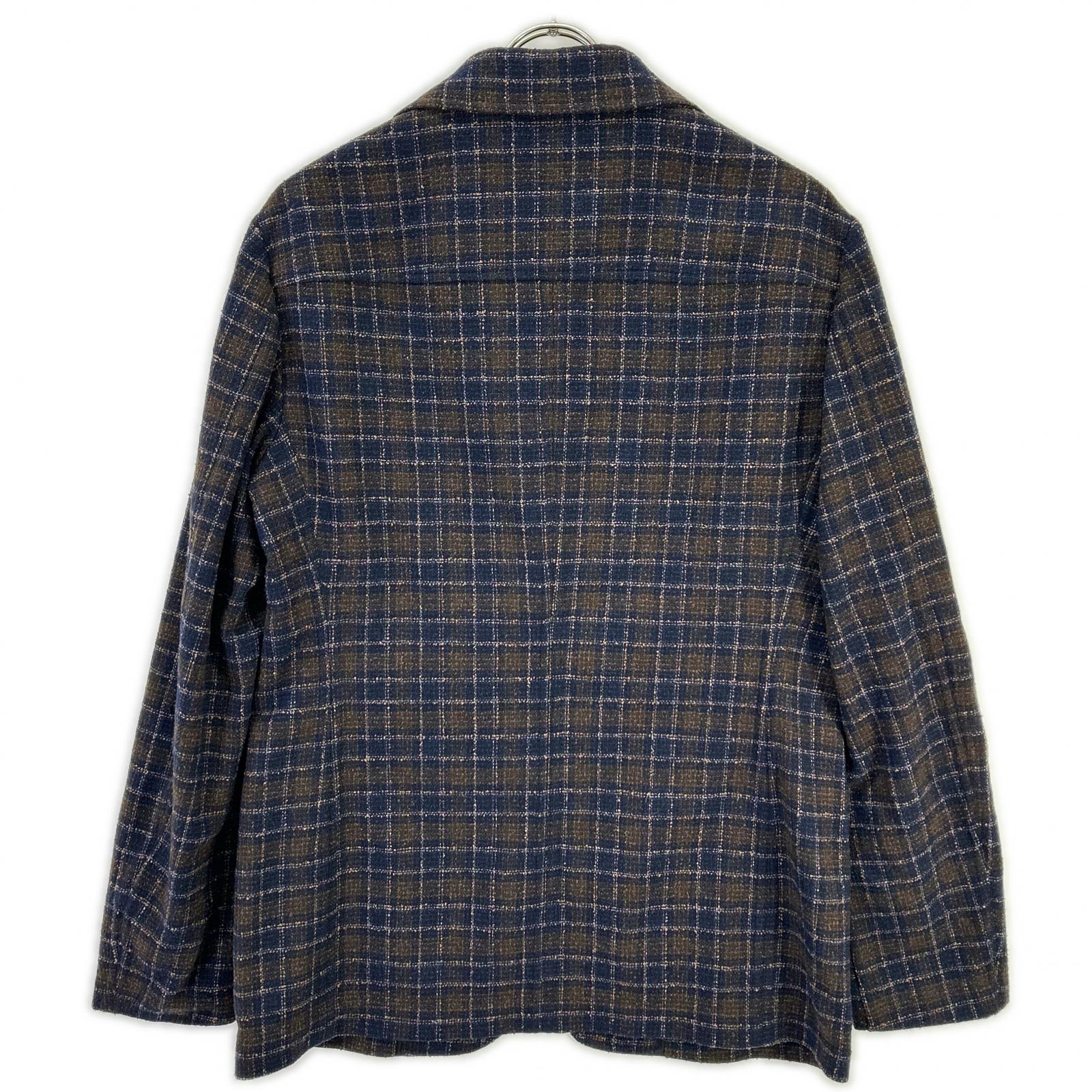 T-JACKET ティージャケット Brown Bottoli Check Pattern Stretch 2B Jacket Jacket