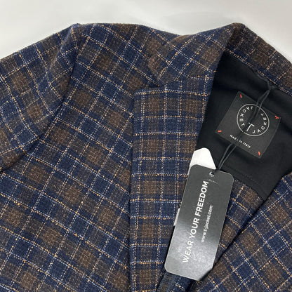 T-JACKET ティージャケット Brown Bottoli Check Pattern Stretch 2B Jacket Jacket