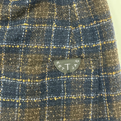 T-JACKET ティージャケット Brown Bottoli Check Pattern Stretch 2B Jacket Jacket