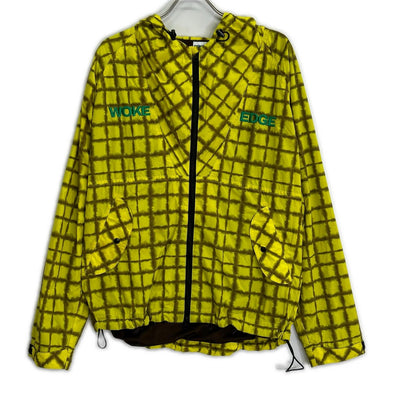 WOKE EDGE yellow tie-dye check parka, jacket