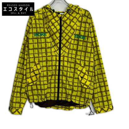 WOKE EDGE yellow tie-dye check parka, jacket