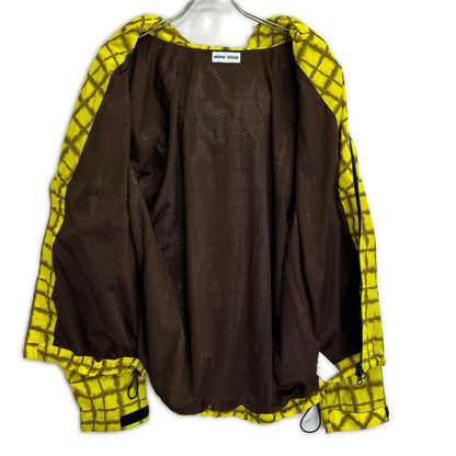 WOKE EDGE yellow tie-dye check parka, jacket