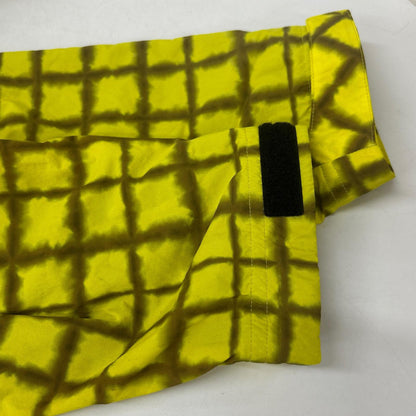 WOKE EDGE yellow tie-dye check parka, jacket