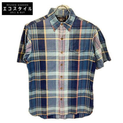 RRL ダブルアールエル ブルー系 チェック コットン100 S/S ボタンダウンシャツ トップス