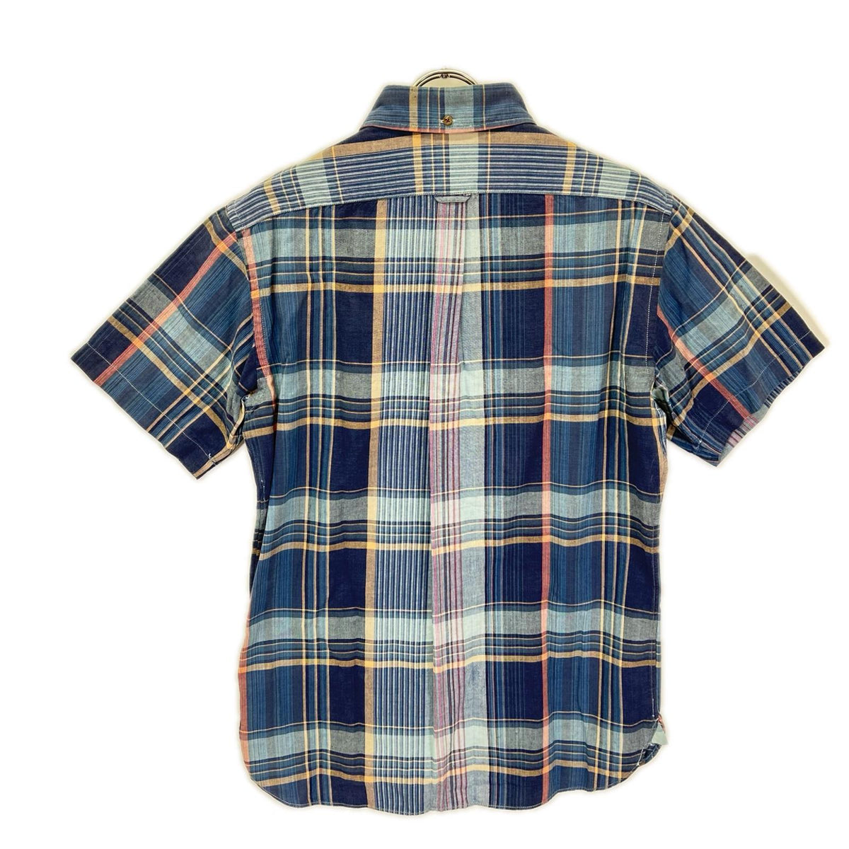 RRL ダブルアールエル ブルー系 チェック コットン100 S/S ボタンダウンシャツ トップス
