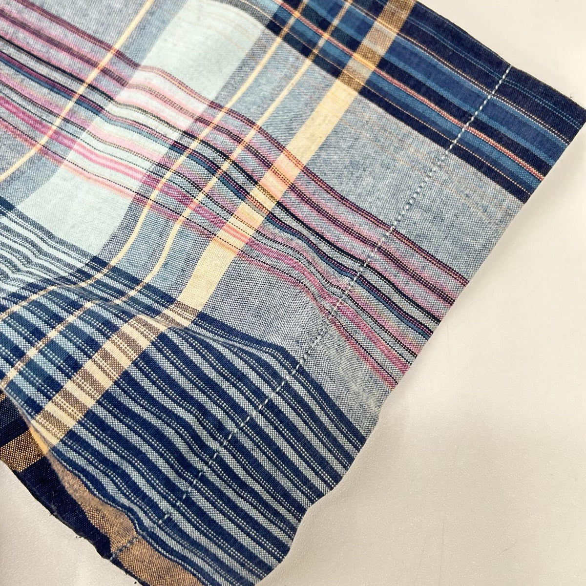 RRL ダブルアールエル ブルー系 チェック コットン100 S/S ボタンダウンシャツ トップス