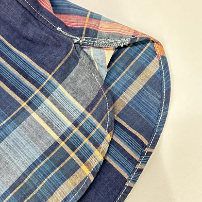 RRL ダブルアールエル ブルー系 チェック コットン100 S/S ボタンダウンシャツ トップス
