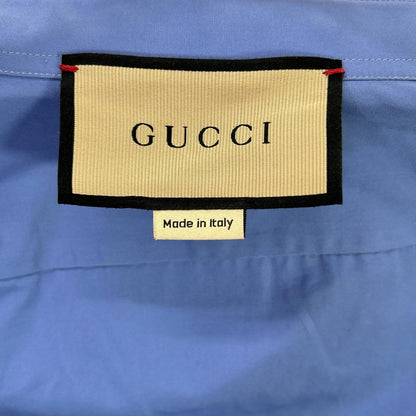 GUCCI Gucci 782738 blue cuff logo long-sleeve shirt top
