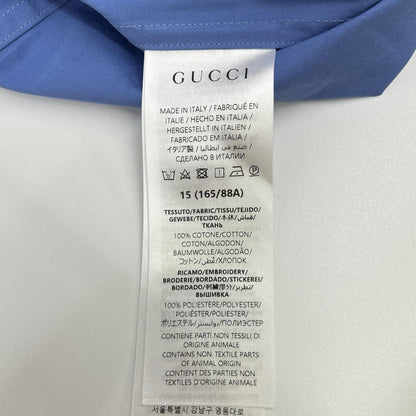 GUCCI グッチ 782738 ブルー 袖口ロゴ 長袖 シャツ トップス