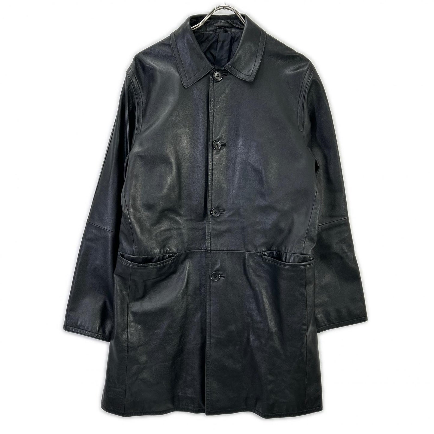 COMME CA DU MODE MEN コムサデモードメン ブラック ラムレザー ジャケット コート