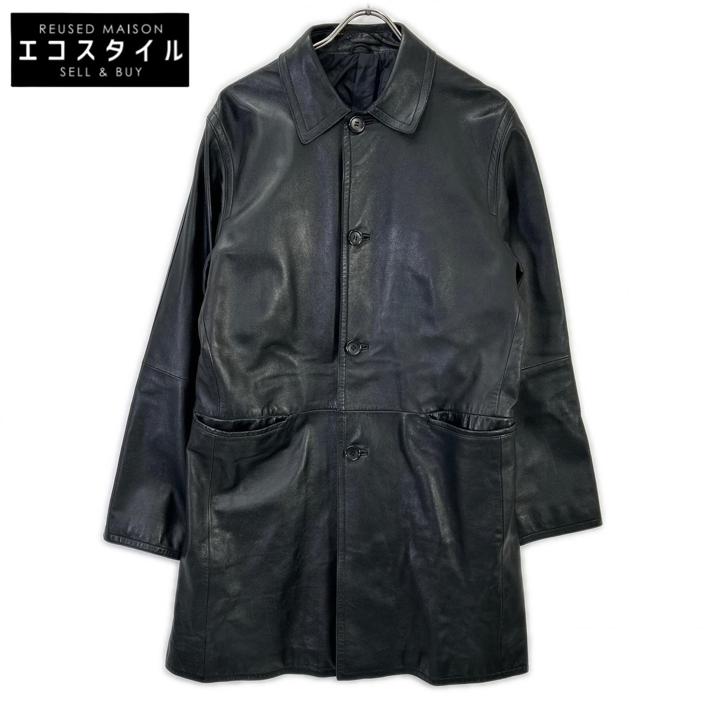 COMME CA DU MODE MEN コムサデモードメン ブラック ラムレザー ジャケット コート