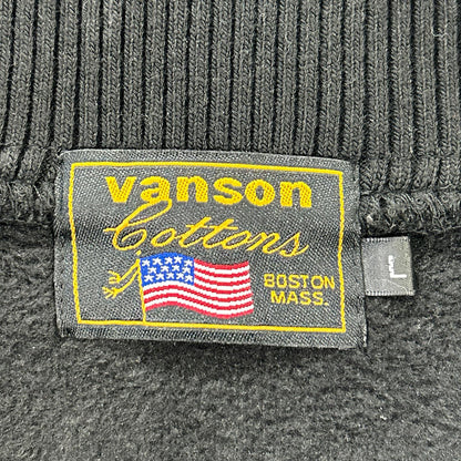 VANSON バンソン ブラックカモ イーグル×スカル刺繍 スウェットスタジャン ジャケット