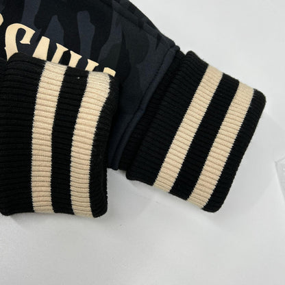 VANSON バンソン ブラックカモ イーグル×スカル刺繍 スウェットスタジャン ジャケット