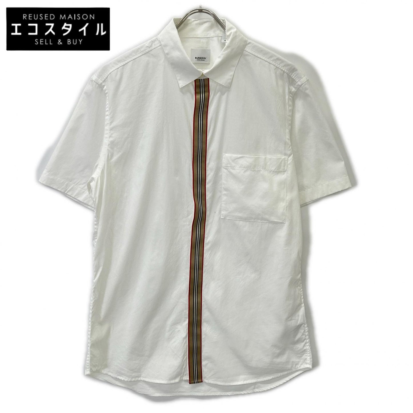 BURBERRY バーバリー 8017503 ホワイト ノバストライプ S/S シャツ トップス