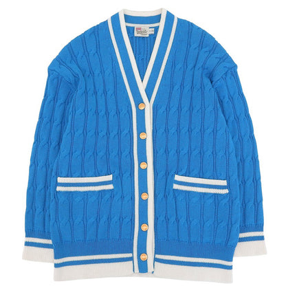 TRADITIONAL WEATHERWEAR トラディショナルウェザーウェア ニットカーディガン トップス レディース ブルー×ホワイト S トップス