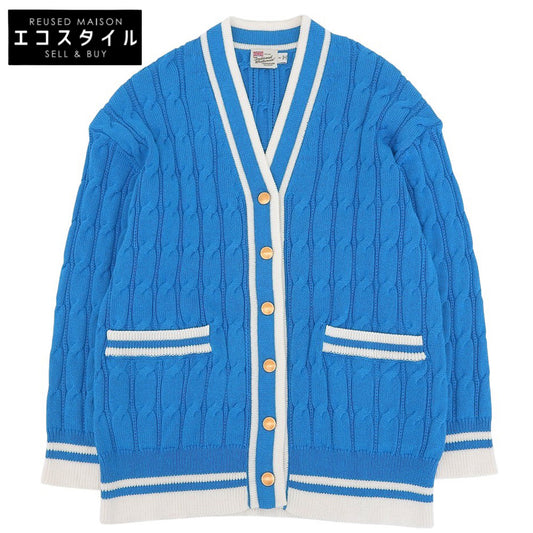 TRADITIONAL WEATHERWEAR トラディショナルウェザーウェア ニットカーディガン トップス レディース ブルー×ホワイト S トップス