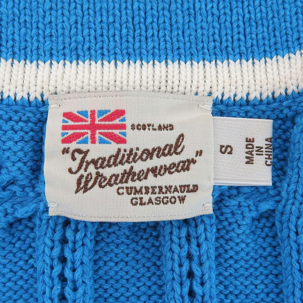 TRADITIONAL WEATHERWEAR トラディショナルウェザーウェア ニットカーディガン トップス レディース ブルー×ホワイト S トップス