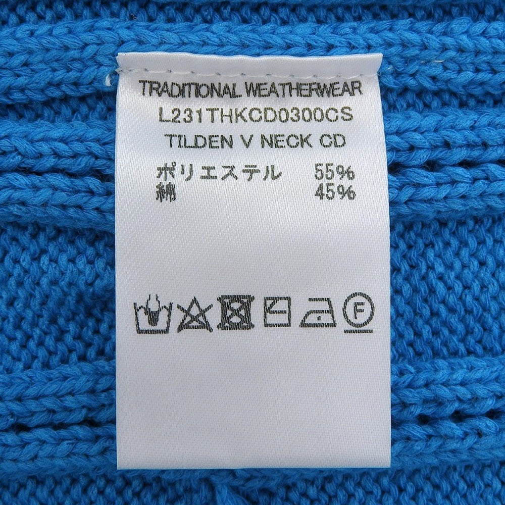 TRADITIONAL WEATHERWEAR トラディショナルウェザーウェア ニットカーディガン トップス レディース ブルー×ホワイト S トップス