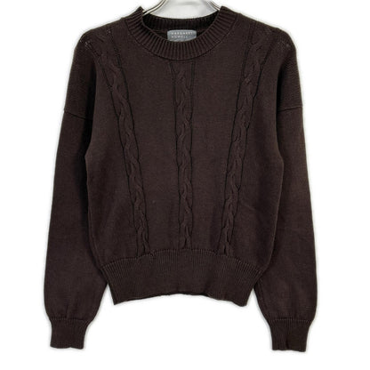 MargaretHowell マーガレットハウエル ブラウン リネン×コットン ケーブルニットトップス トップス