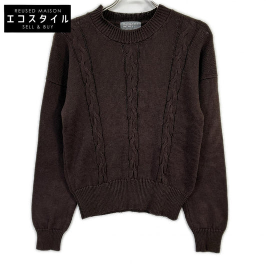 MargaretHowell マーガレットハウエル ブラウン リネン×コットン ケーブルニットトップス トップス