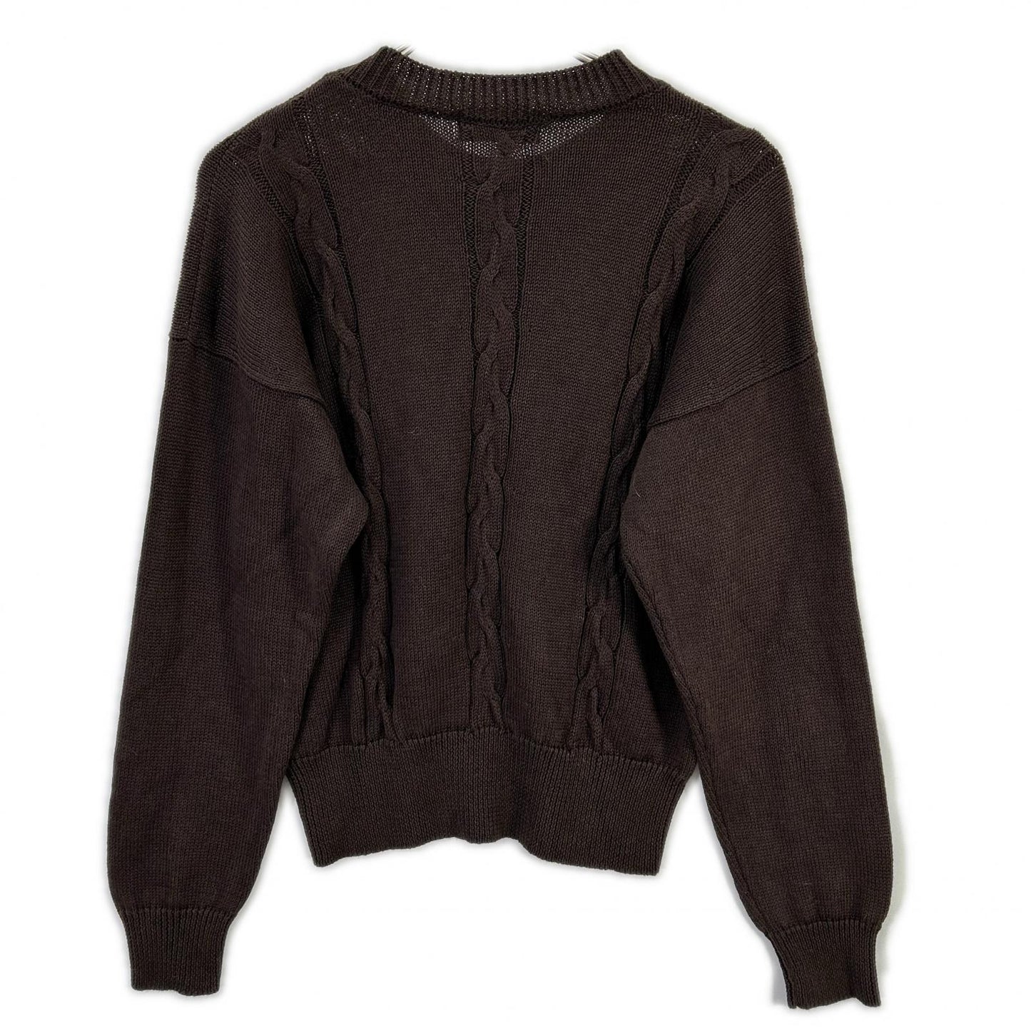 MargaretHowell マーガレットハウエル ブラウン リネン×コットン ケーブルニットトップス トップス