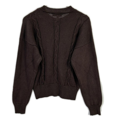 MargaretHowell マーガレットハウエル ブラウン リネン×コットン ケーブルニットトップス トップス