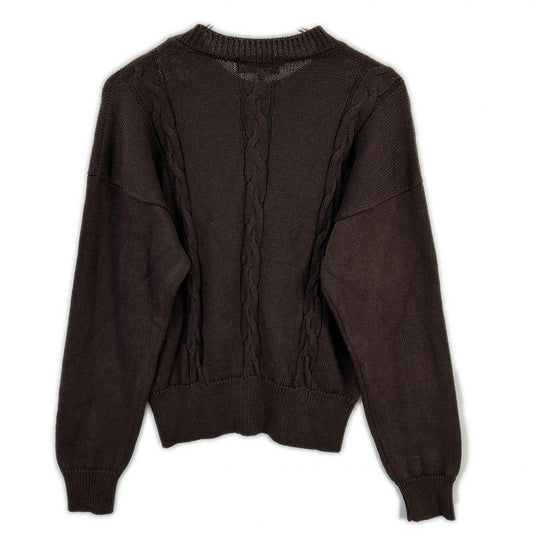 MargaretHowell マーガレットハウエル ブラウン リネン×コットン ケーブルニットトップス トップス