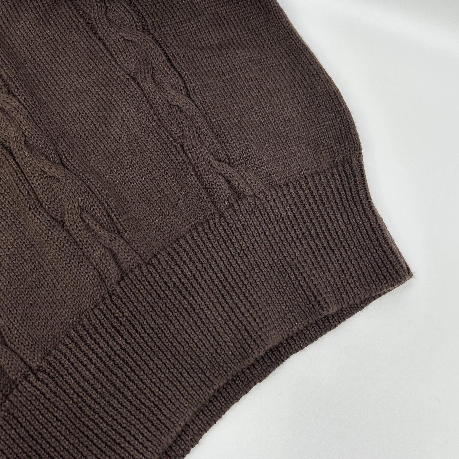 MargaretHowell マーガレットハウエル ブラウン リネン×コットン ケーブルニットトップス トップス