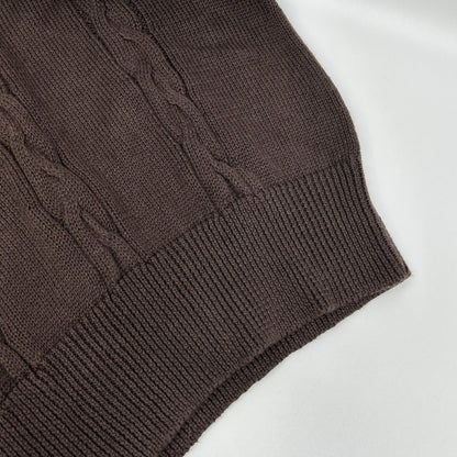 MargaretHowell マーガレットハウエル ブラウン リネン×コットン ケーブルニットトップス トップス