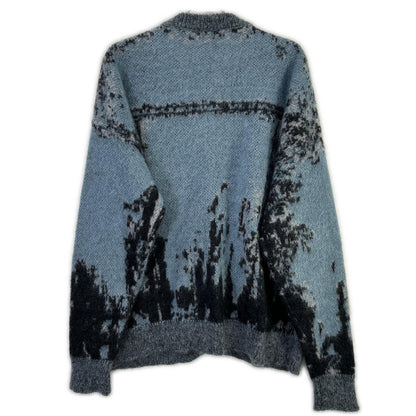 DIESEL ディーゼル ブルー×グレー K-PETALO モヘアニットカーディガン トップス