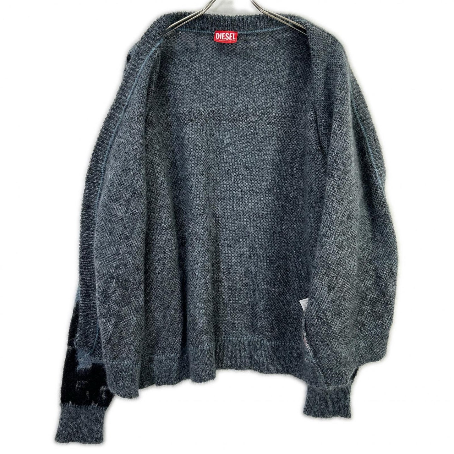 DIESEL ディーゼル ブルー×グレー K-PETALO モヘアニットカーディガン トップス