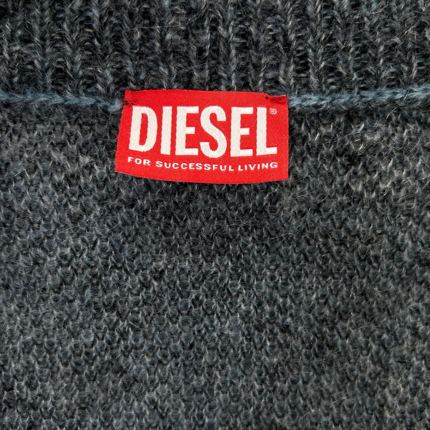 DIESEL ディーゼル ブルー×グレー K-PETALO モヘアニットカーディガン トップス