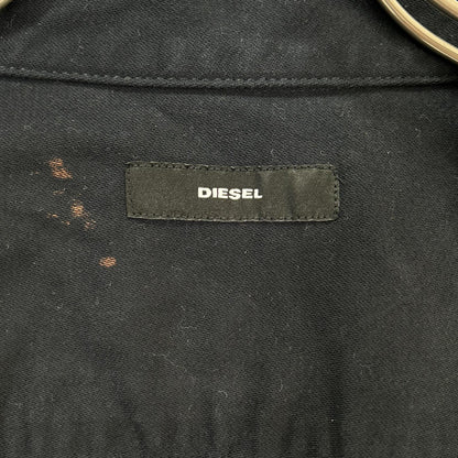 DIESEL ディーゼル A01818 ブラック×ブラウン S-BUNNELL ミリタリー L/S シャツ トップス